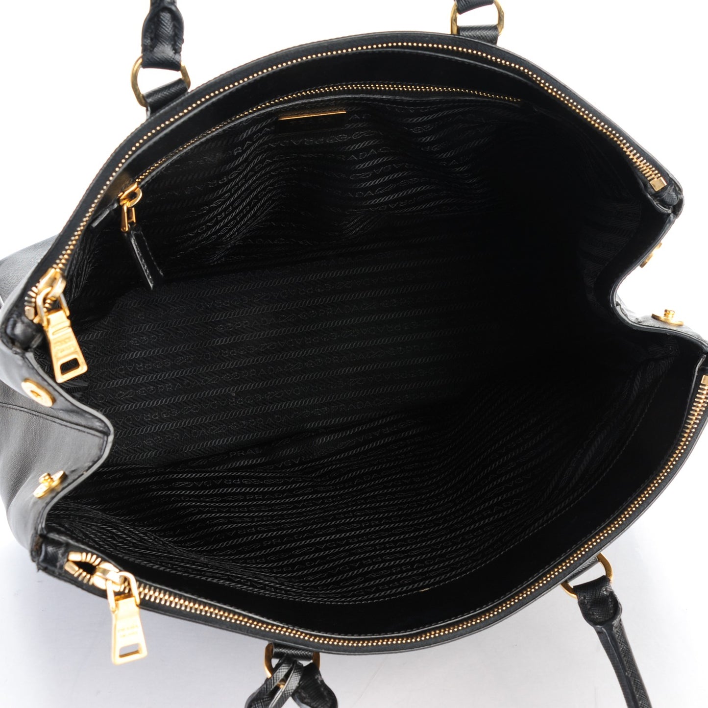 Saffiano Lux Extra Large Galleria Double Zip Tote Black