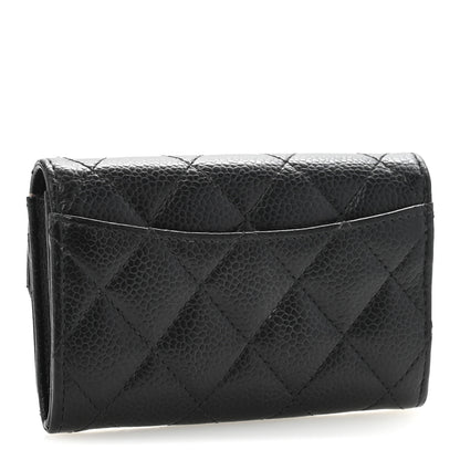 Chanel Caviar Quilted Flap Card Holder Wallet Black 3 of 11