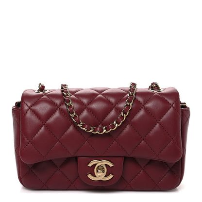Chanel Lambskin Quilted Extra Mini Flap Bag Burgundy 1 of 11