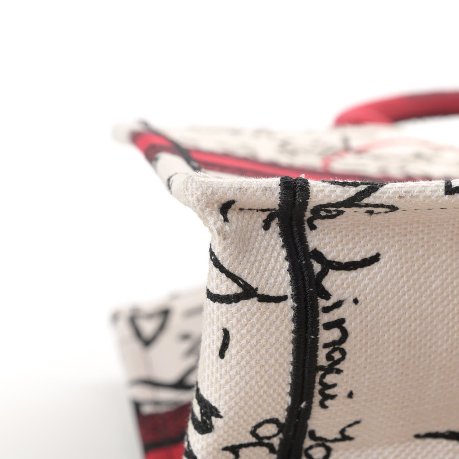 Christian Dior Canvas Embroidered Medium Dioramour Graffiti Book Tote Latte Multicolor 11 of 11