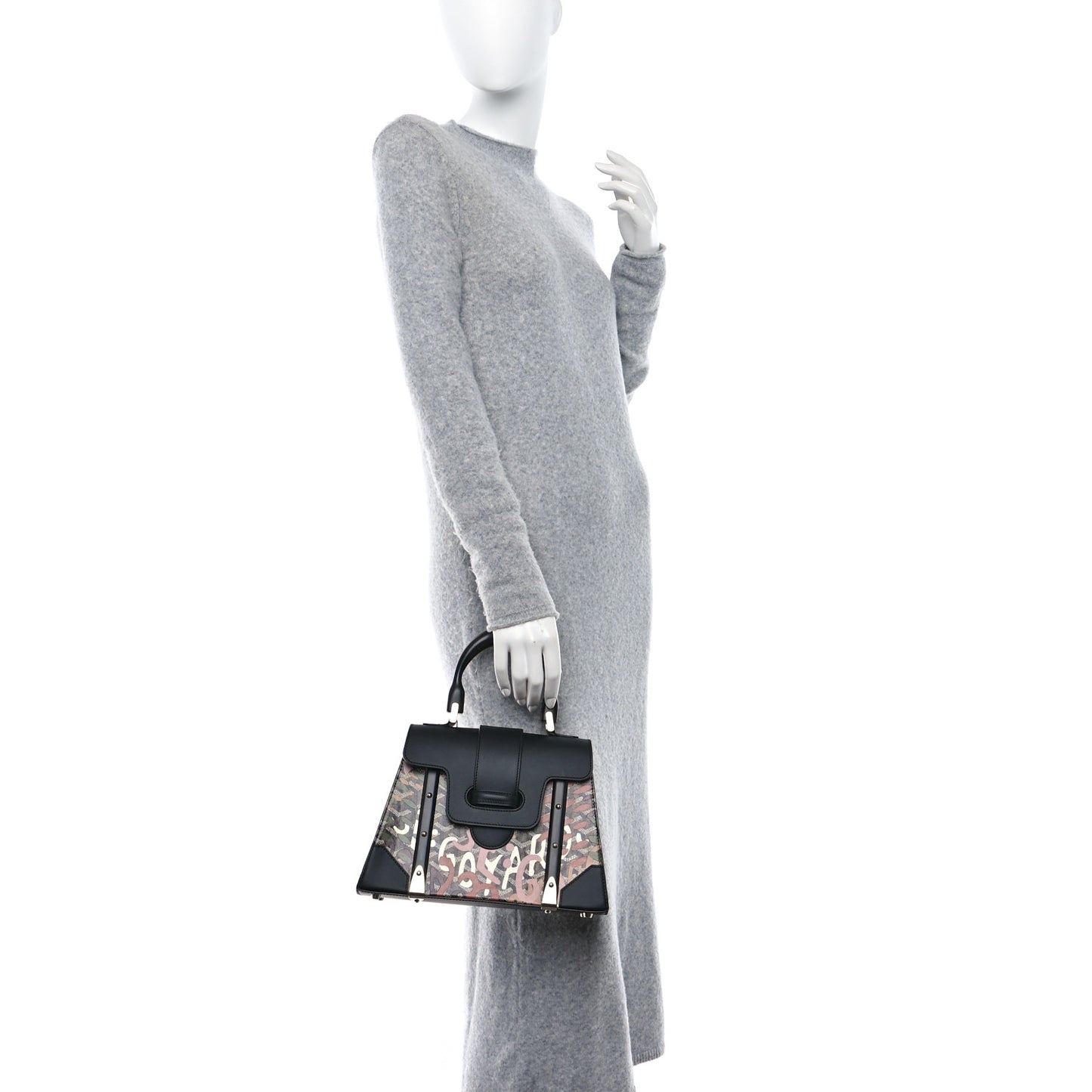 Goyardine Lettres Camouflage Saigon PM Black Pink Multicolor