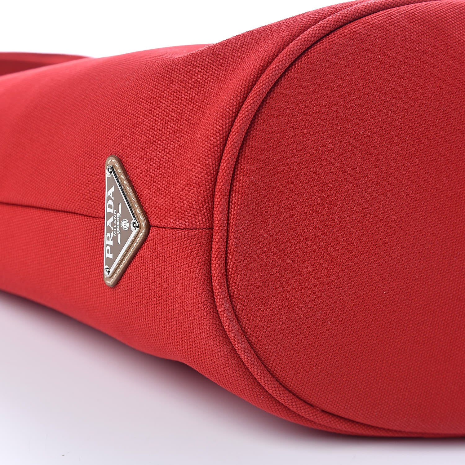 Prada Canapa Small Shopping Tote Rosso 9 of 10