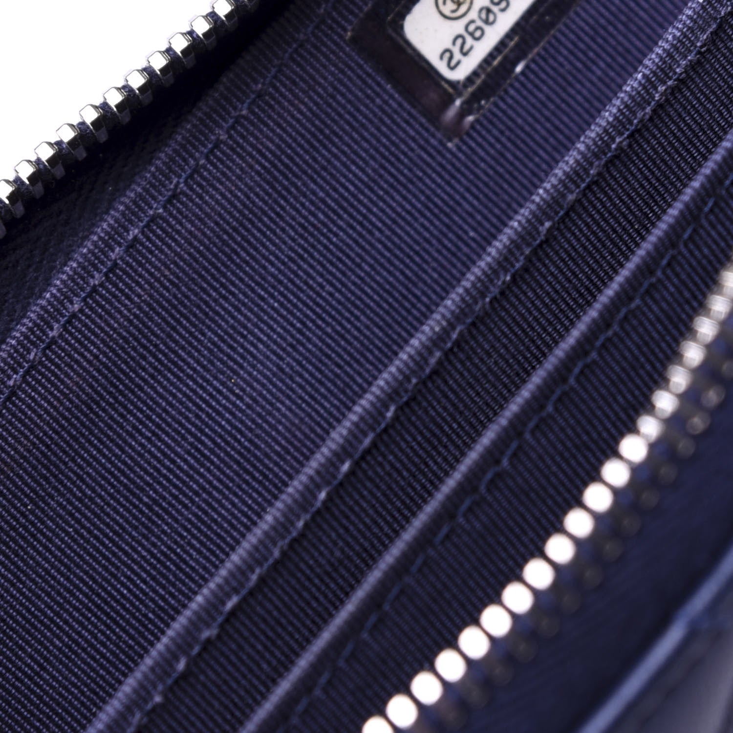 Chanel Lambskin Quilted Zip Around Coin Purse Wallet Blue 7 of 8