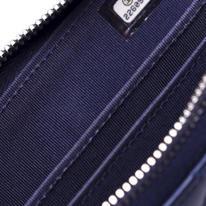Chanel Lambskin Quilted Zip Around Coin Purse Wallet Blue 7 of 8