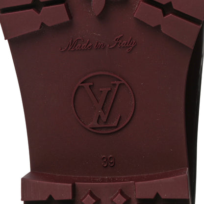 Louis Vuitton Rubber Embossed Monogram Drops Flat Half Boots 39 Burgundy 9 of 10