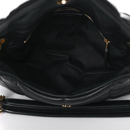 Saint Laurent Lambskin Quilted Small Loulou Puffer Monogram Chain Satchel Black 4 of 11