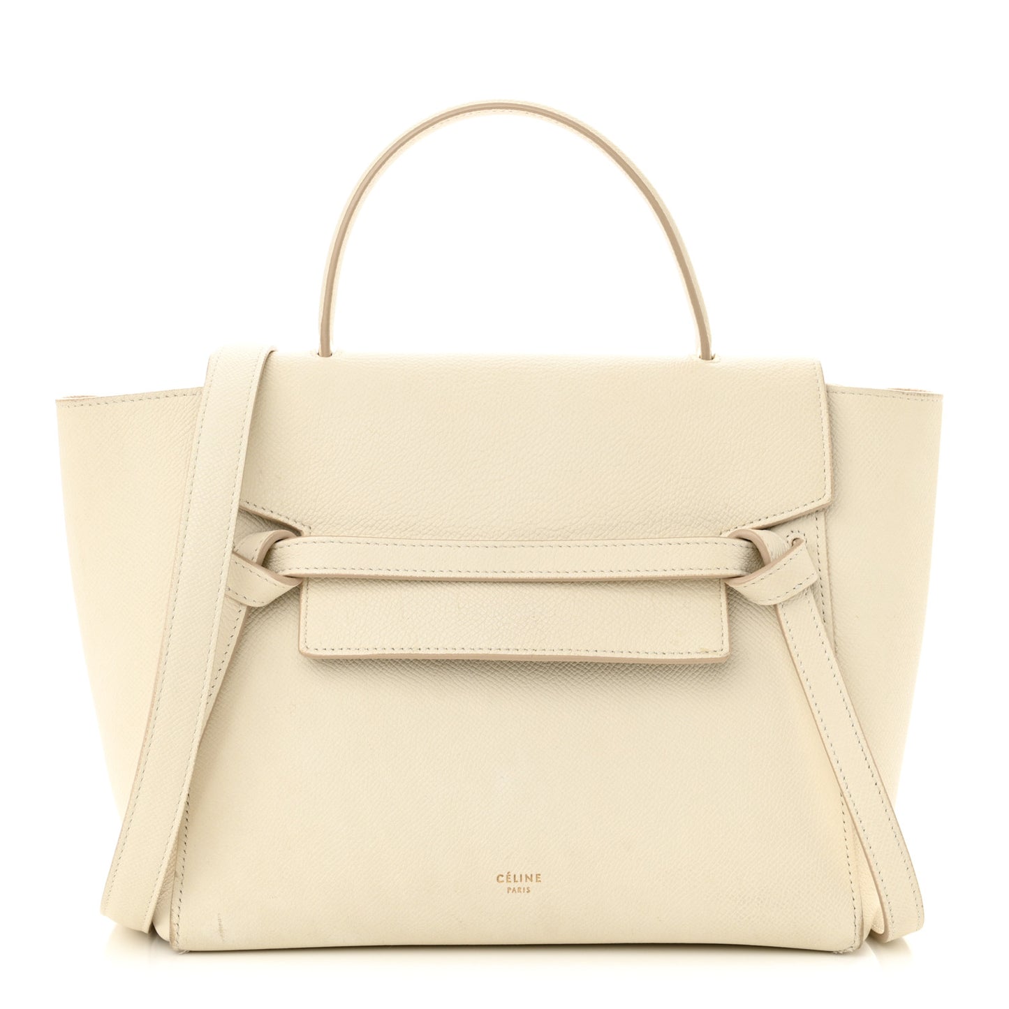 Grained Calfskin Micro Belt Bag White