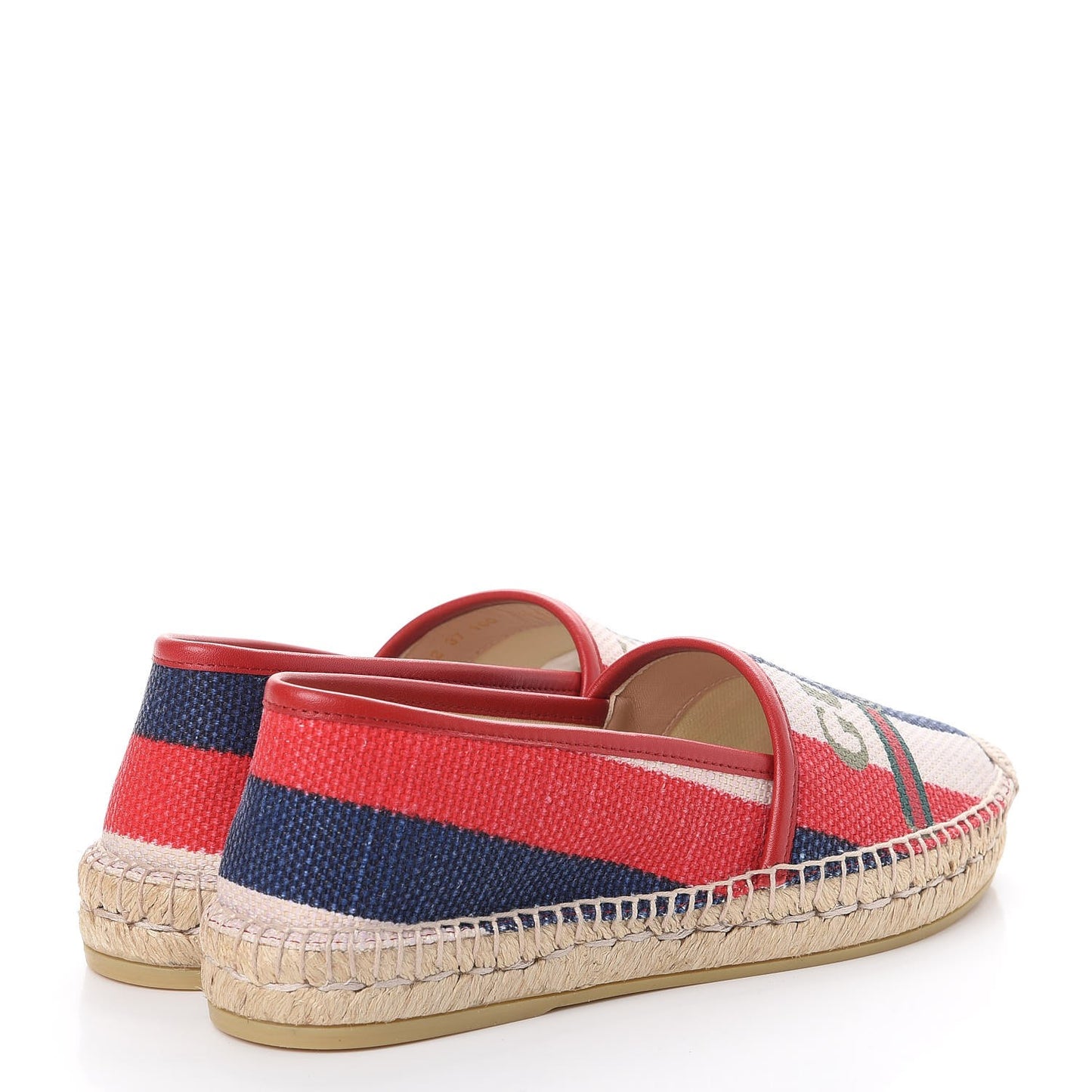 Canvas Sylvie Stripe Logo Womens Espadrilles 37 Mystic White Hibiscus Red Maritime