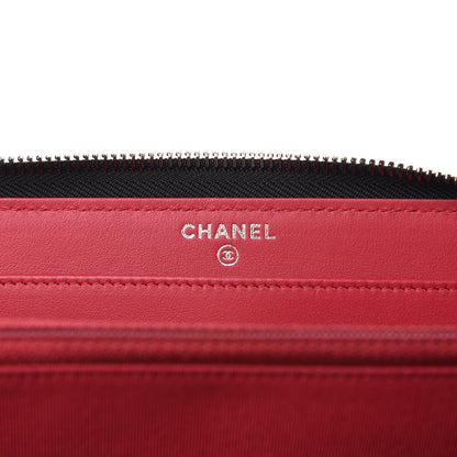 Chanel Aged Calfskin Quilted Large Gabrielle Zip Around Wallet Black 6 of 7