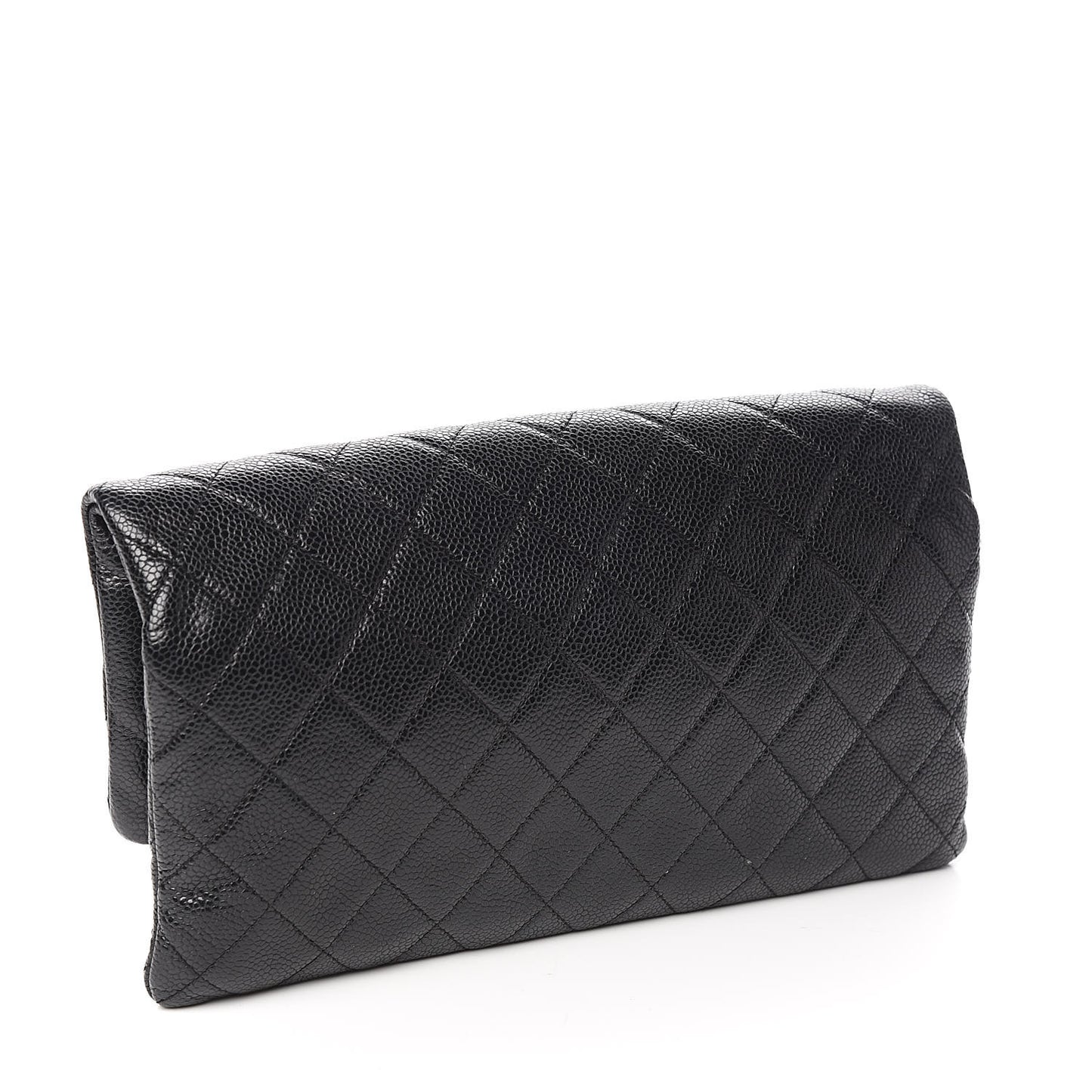 Caviar Quilted CC Beauty Clutch Black