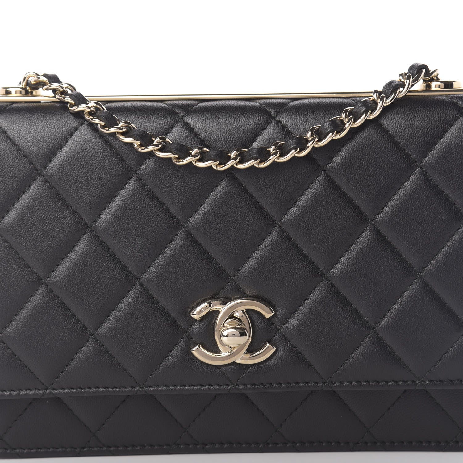 Chanel Lambskin Quilted Trendy CC Wallet On Chain WOC Black 13 of 13