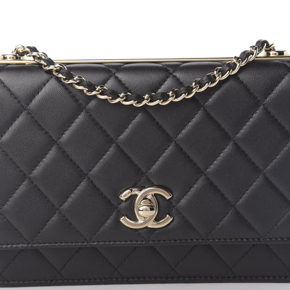Chanel Lambskin Quilted Trendy CC Wallet On Chain WOC Black 13 of 13
