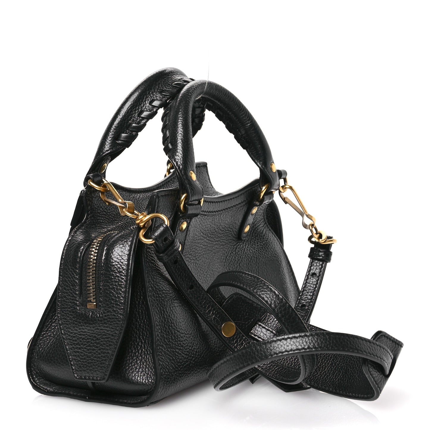 Grained Calfskin Neo Classic Gold Hardware Mini City Black