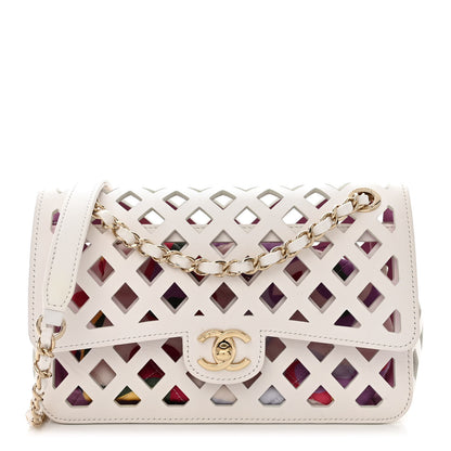 Chanel Lambskin Small Sea Through Flap White Multicolor 4 of 15
