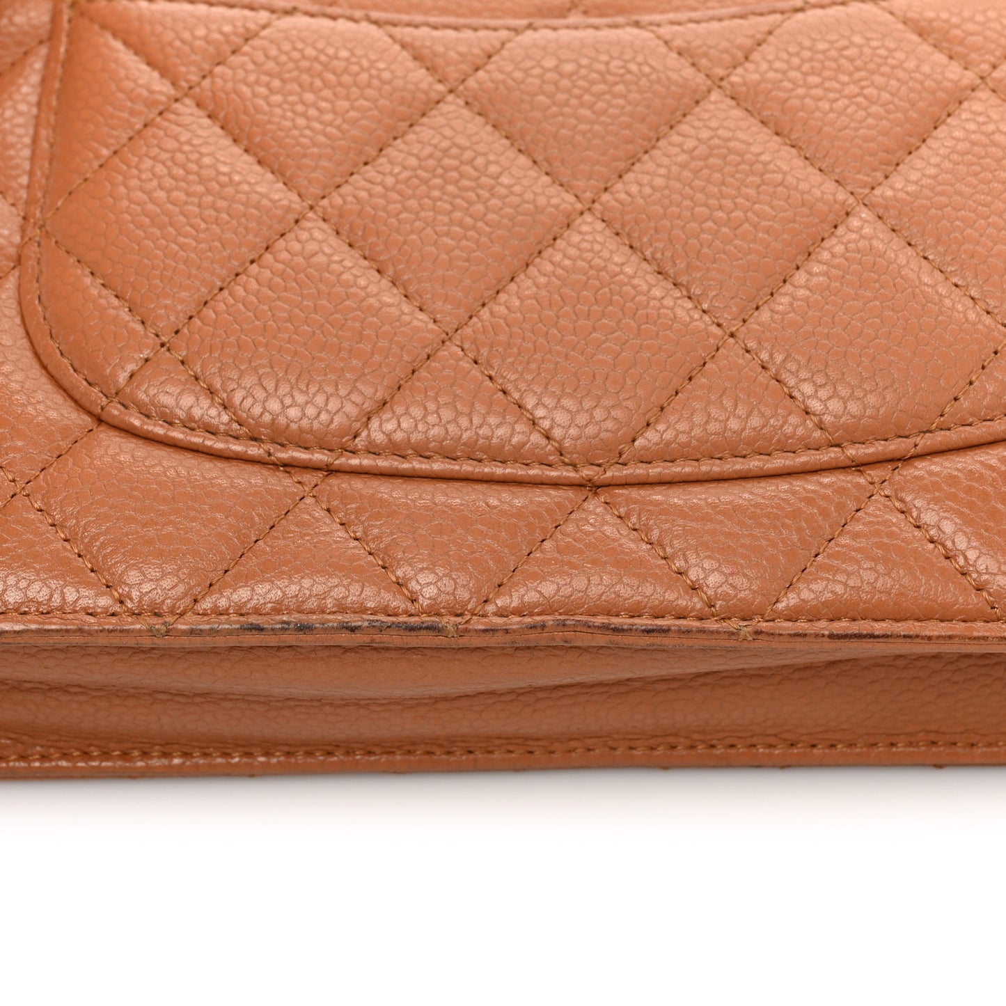 Caviar Quilted Wallet On Chain WOC Light Brown