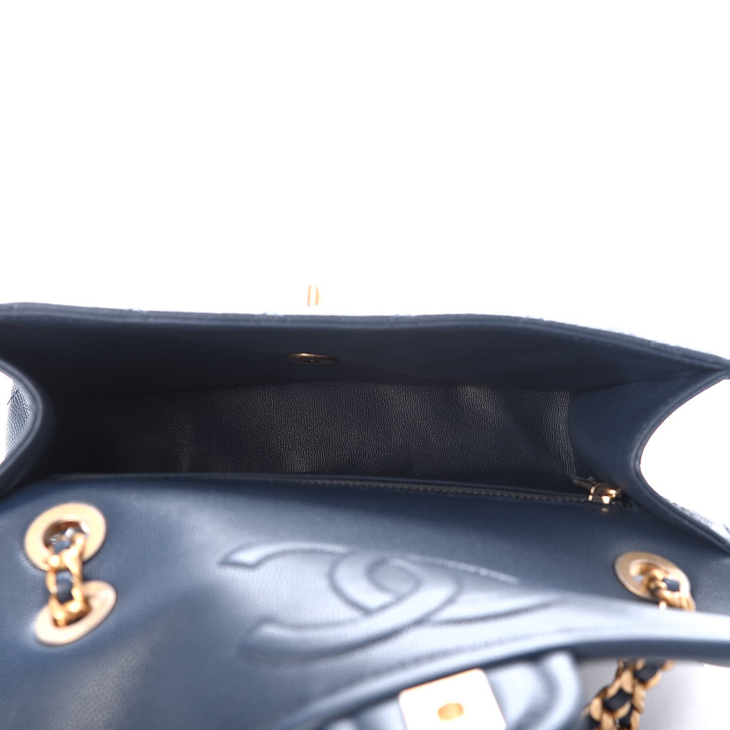 Caviar Quilted Medium Sweet Classic Flap Navy Blue