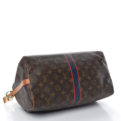 Louis Vuitton Monogram My LV Heritage Speedy Bandouliere 35 Blue Marine Rouge 5 of 23
