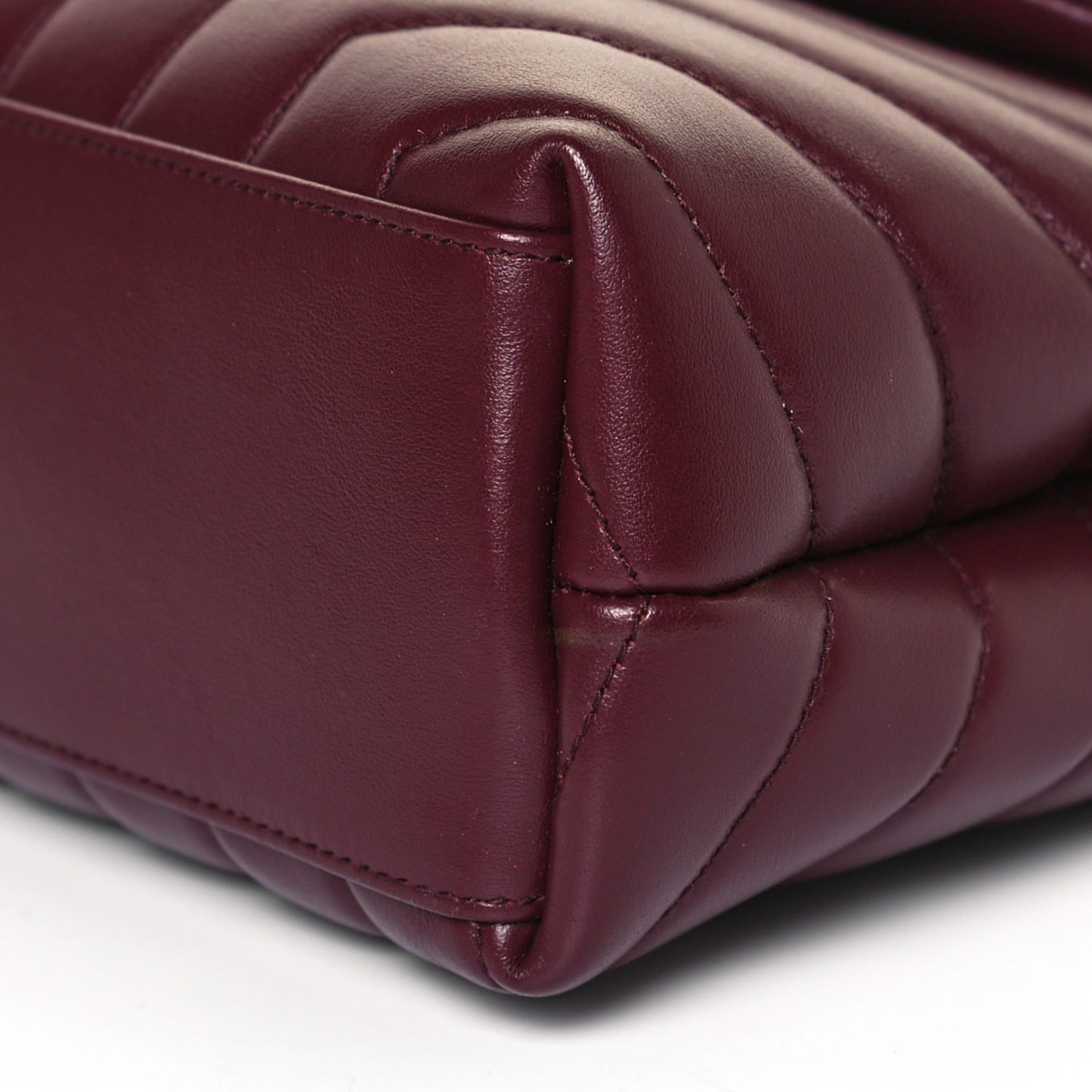 Calfskin Y Quilted Monogram Small Loulou Chain Satchel Dark Legion Red