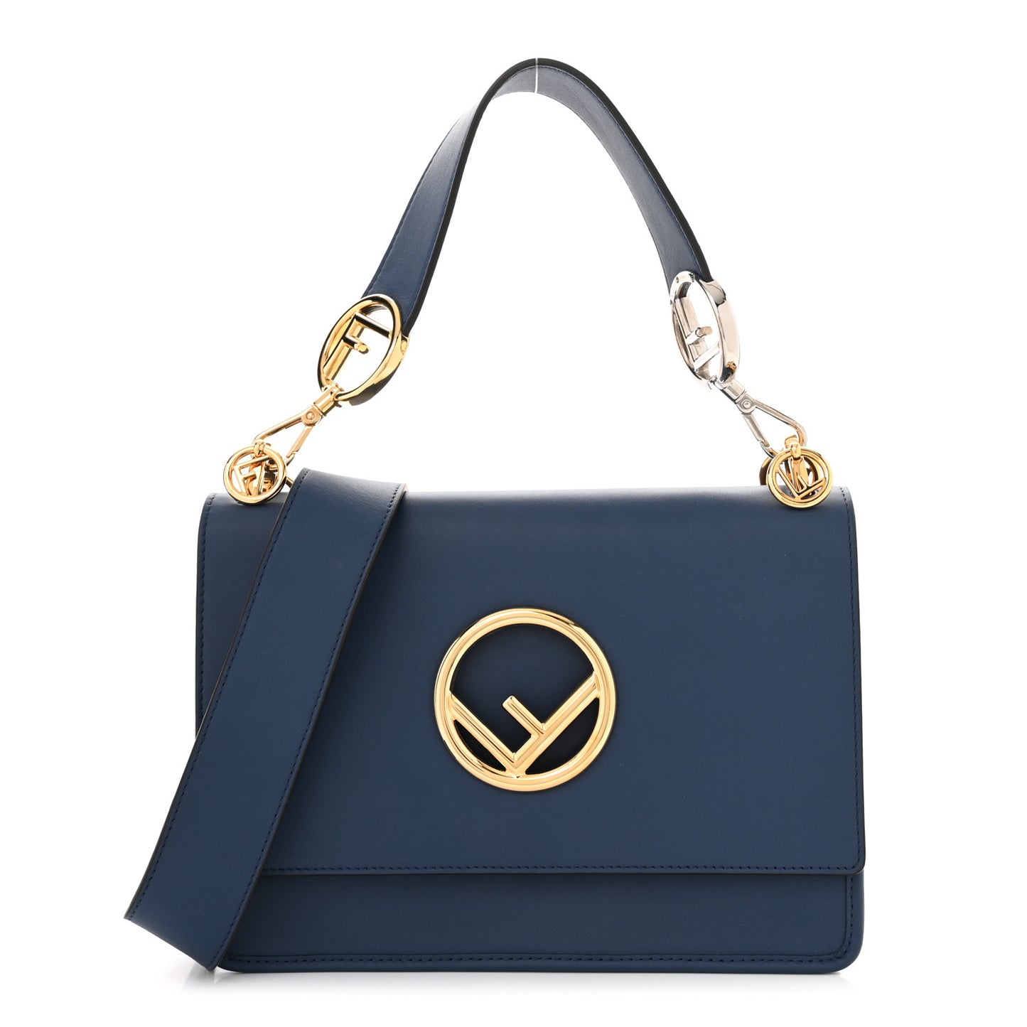 Vitello Century Opaco F is Fendi Kan I Shoulder Bag Blu Scuro