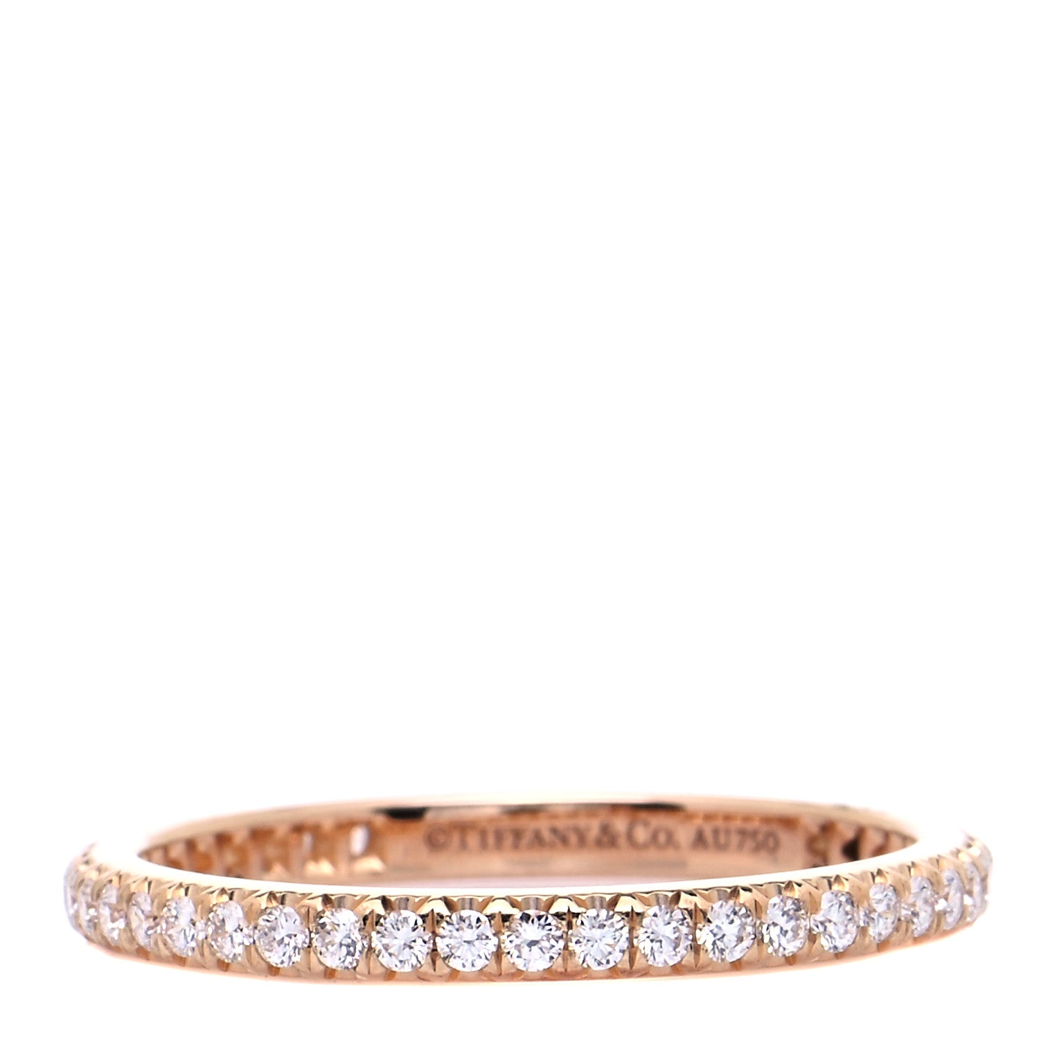 Tiffany 18K Rose Gold Diamond .34ctw Soleste Full Eternity Band Ring 54 7 1 of 6