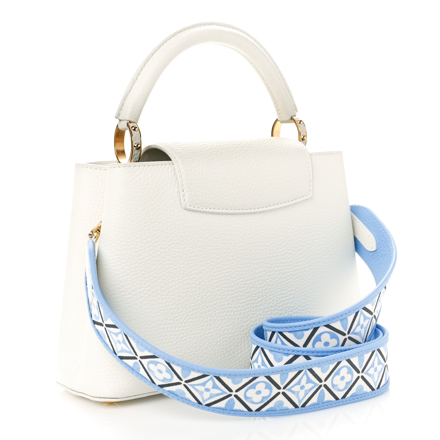 Louis Vuitton Taurillon Tile Capucines BB Snow White Provence Blue 2 of 8