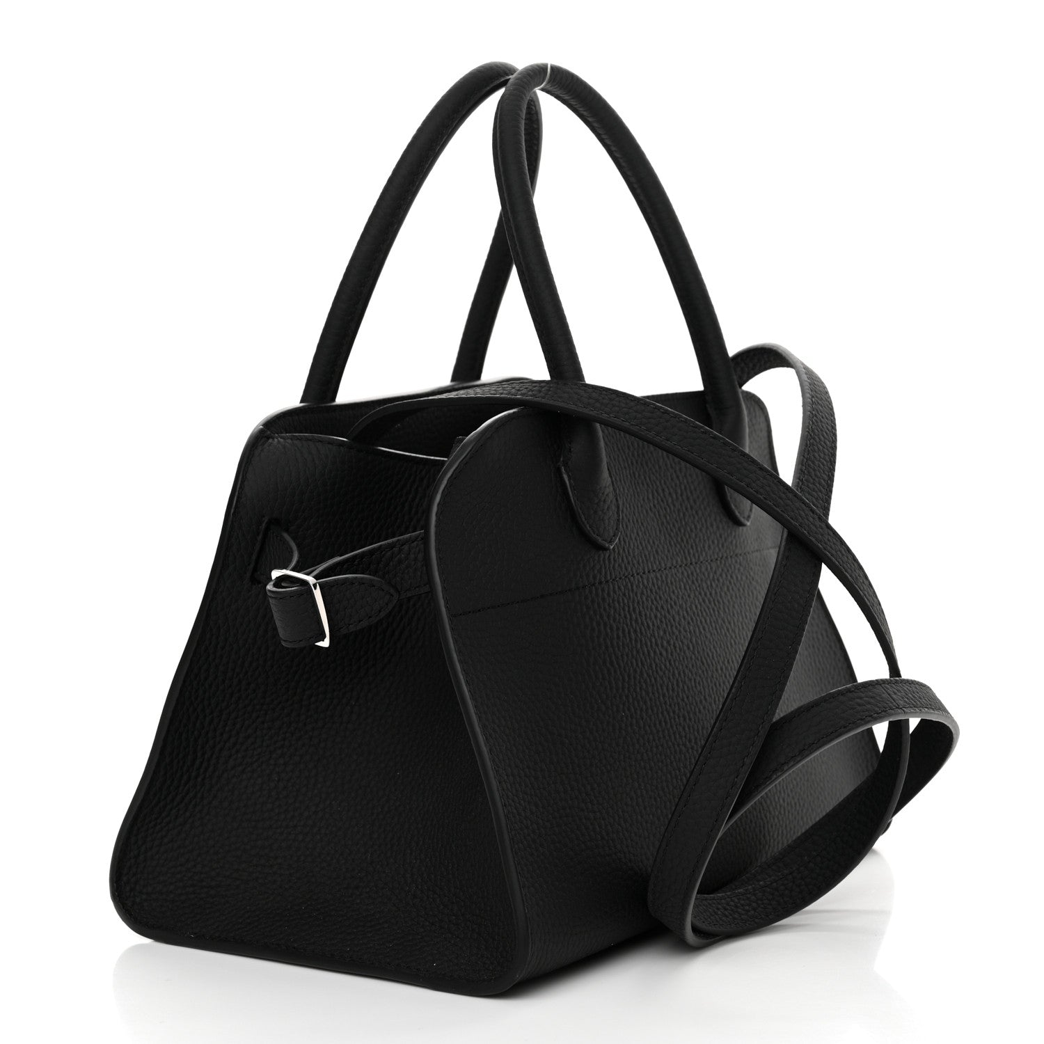 The Row Grained Calfskin Soft Margaux 10 Bag Black 3 of 10