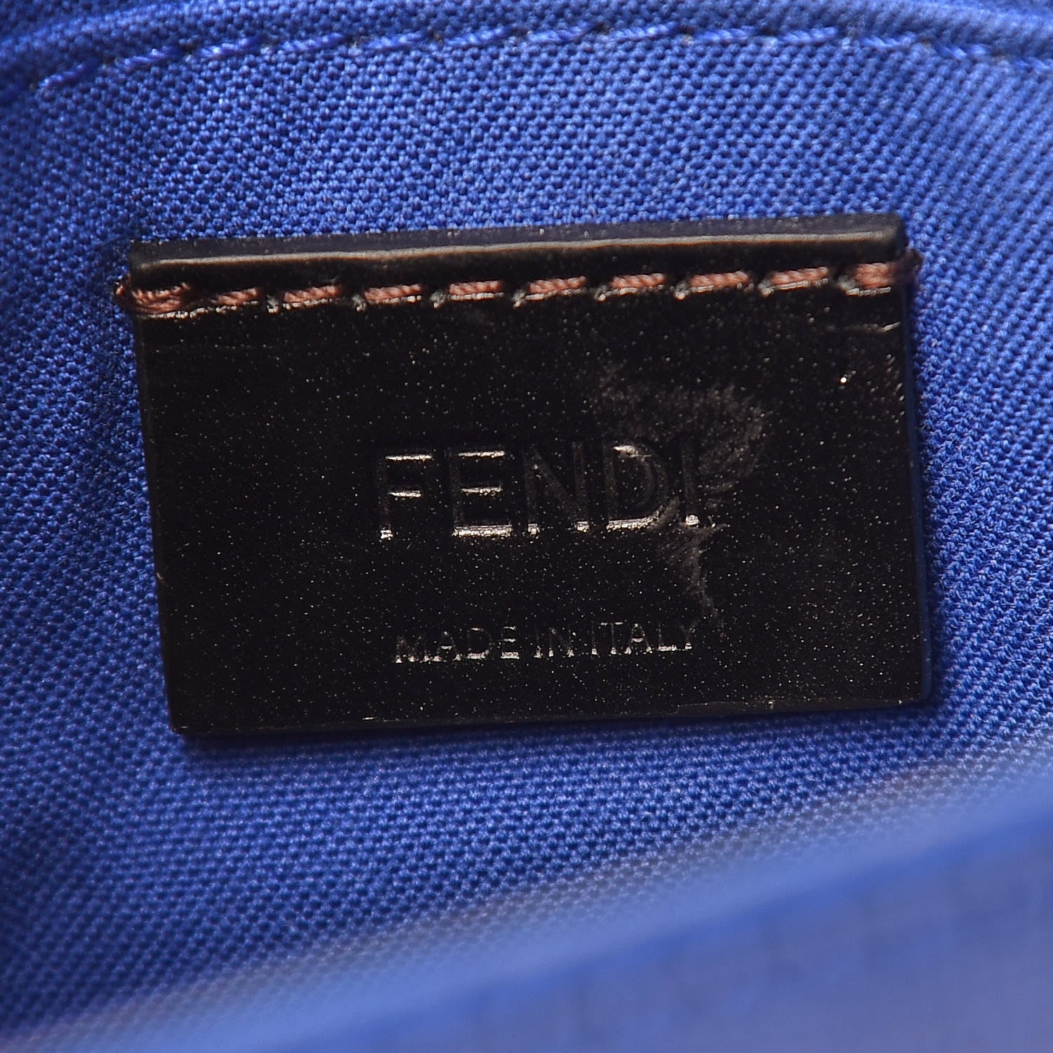 Fendi Vitello Elite Flap Crossbody Bag Blue Neon 8 of 10