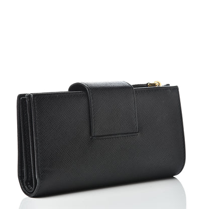 Prada Saffiano Metal Medium Wallet Black 2 of 11