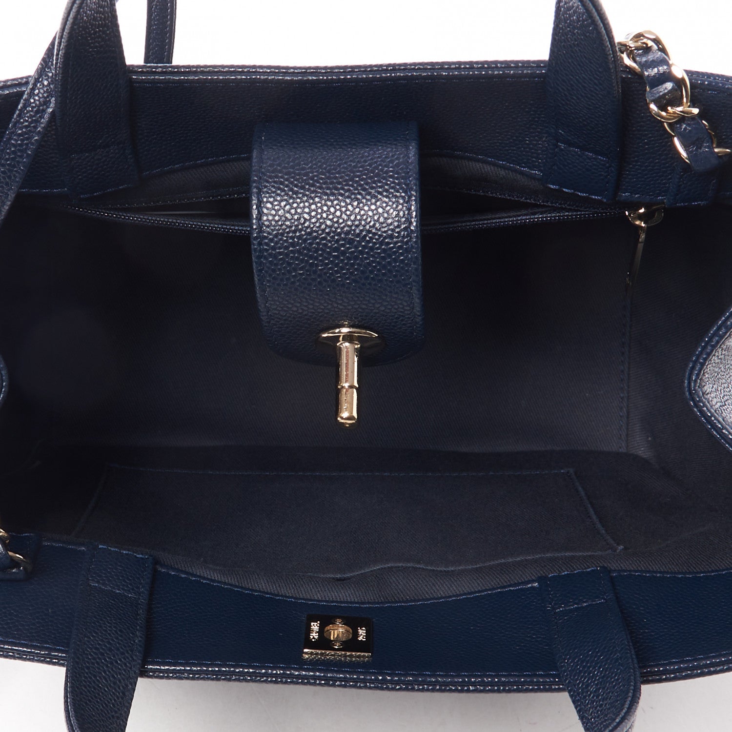 Chanel Caviar Quilted Small Business Affinity Shopping Bag Navy 4 of 10