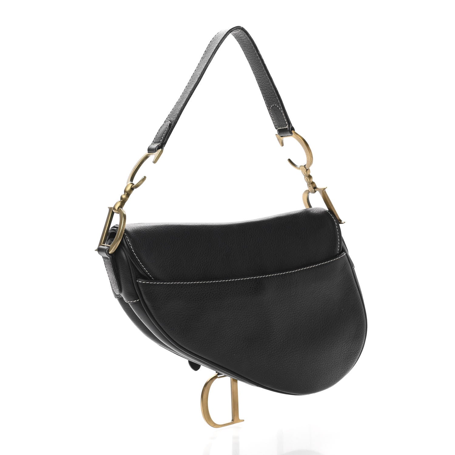 Christian Dior Grained Calfskin Saddle Bag Black 3 of 10