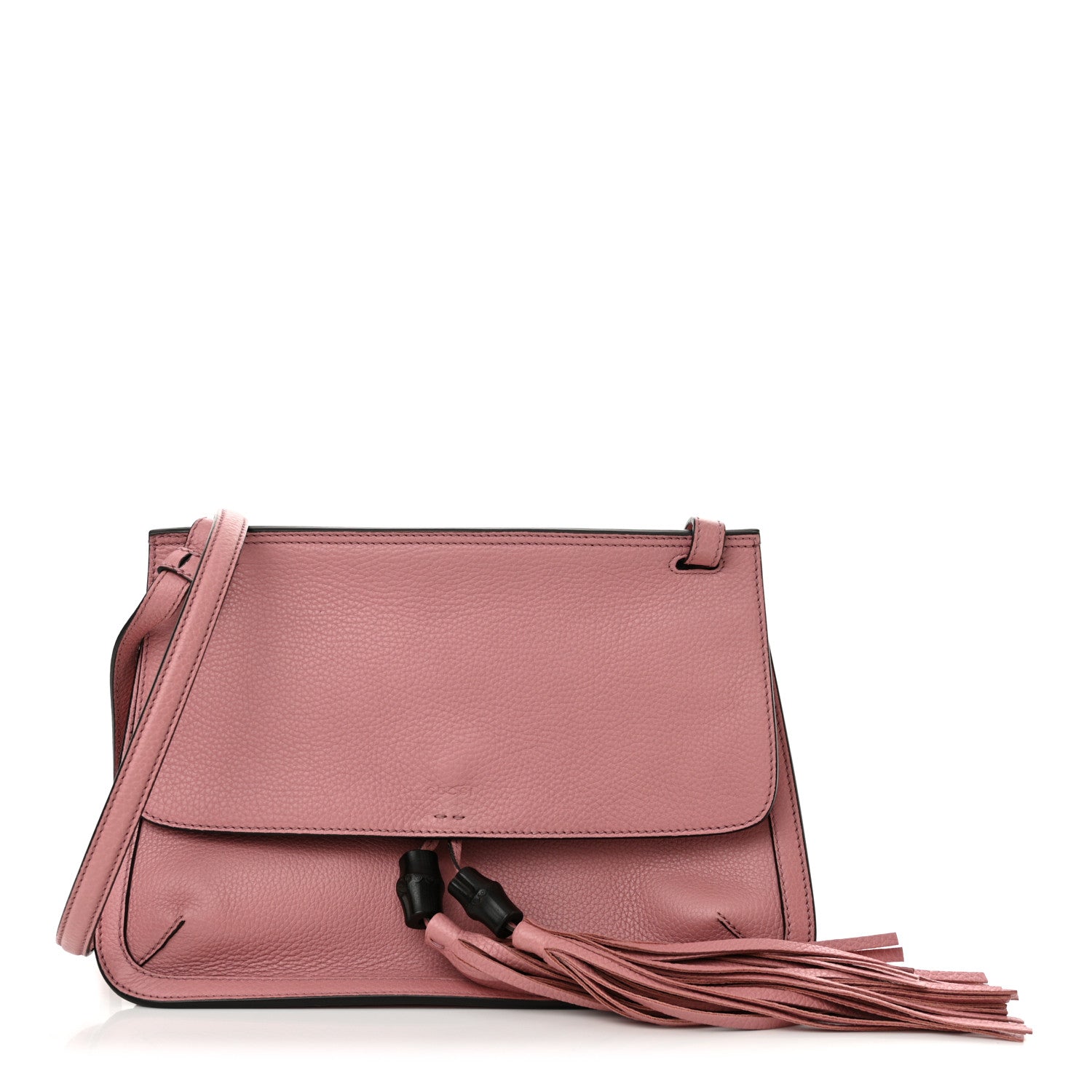Gucci Cellarius Calfskin Medium Bamboo Daily Flap Shoulder Bag Carmine Rose 1 of 13