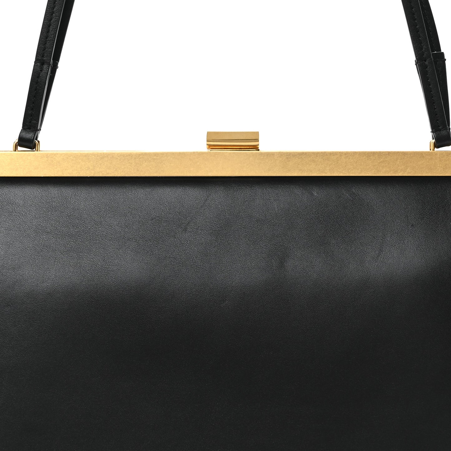 Patina Box Calfskin Medium Clasp Bag Black