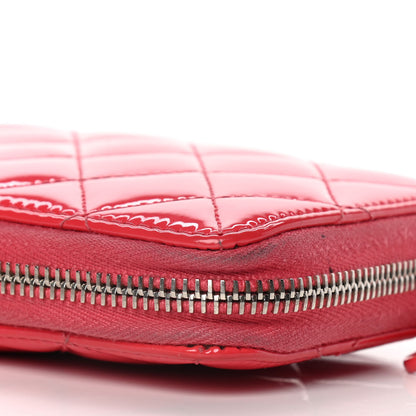 Chanel Patent Quilted Large Gusset Zip Around Wallet Red 12 of 17