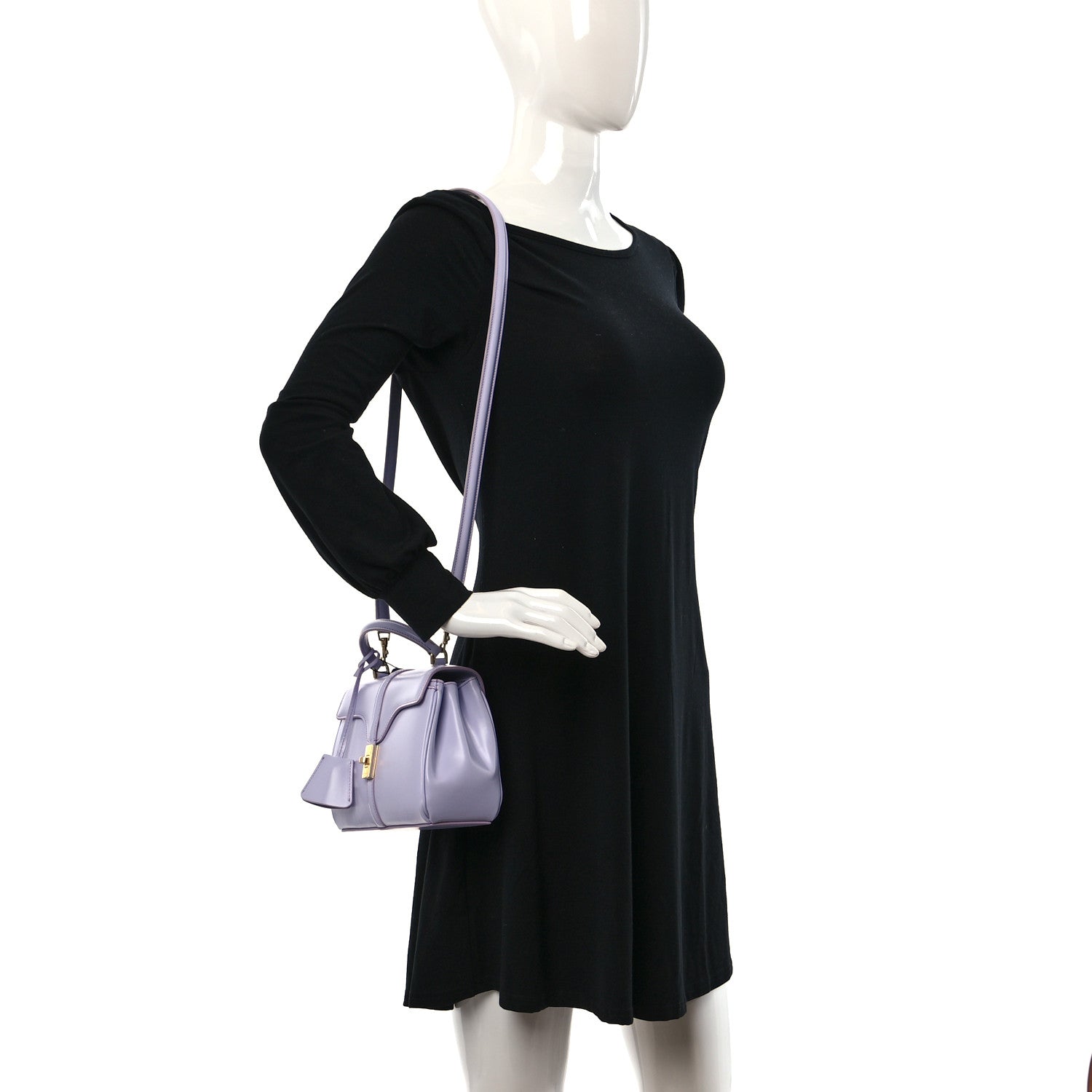 Celine Satinated Calfskin Mini 16 Top Handle Bag Light Lilac 2 of 8