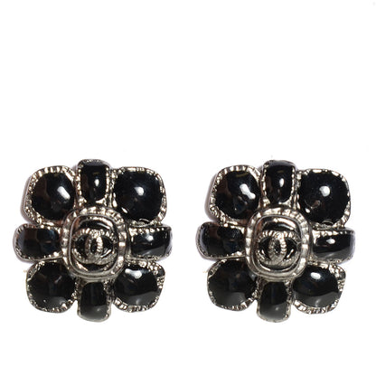 Chanel Gripoix CC Clip On Earrings Black 1 of 5