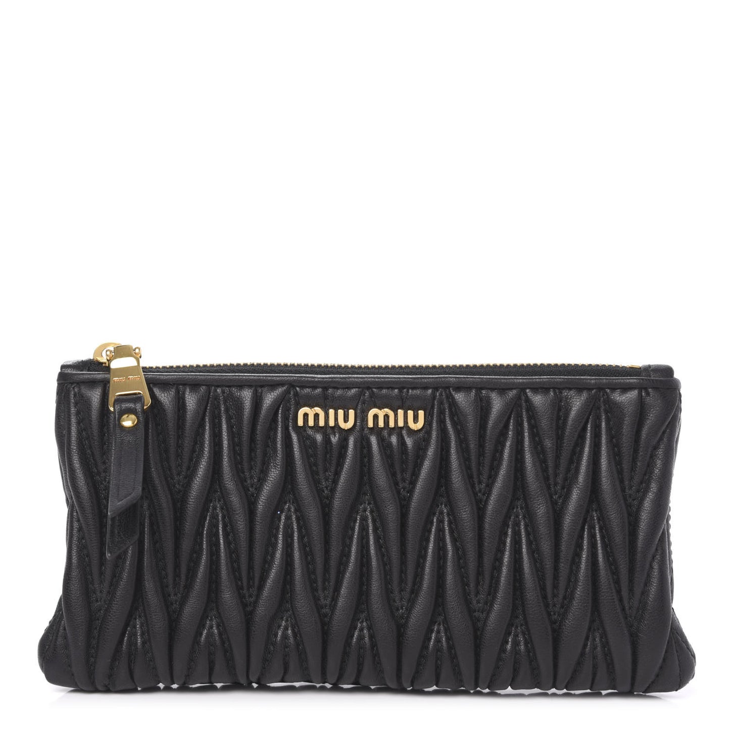 Nappa Matelasse Pouch Black