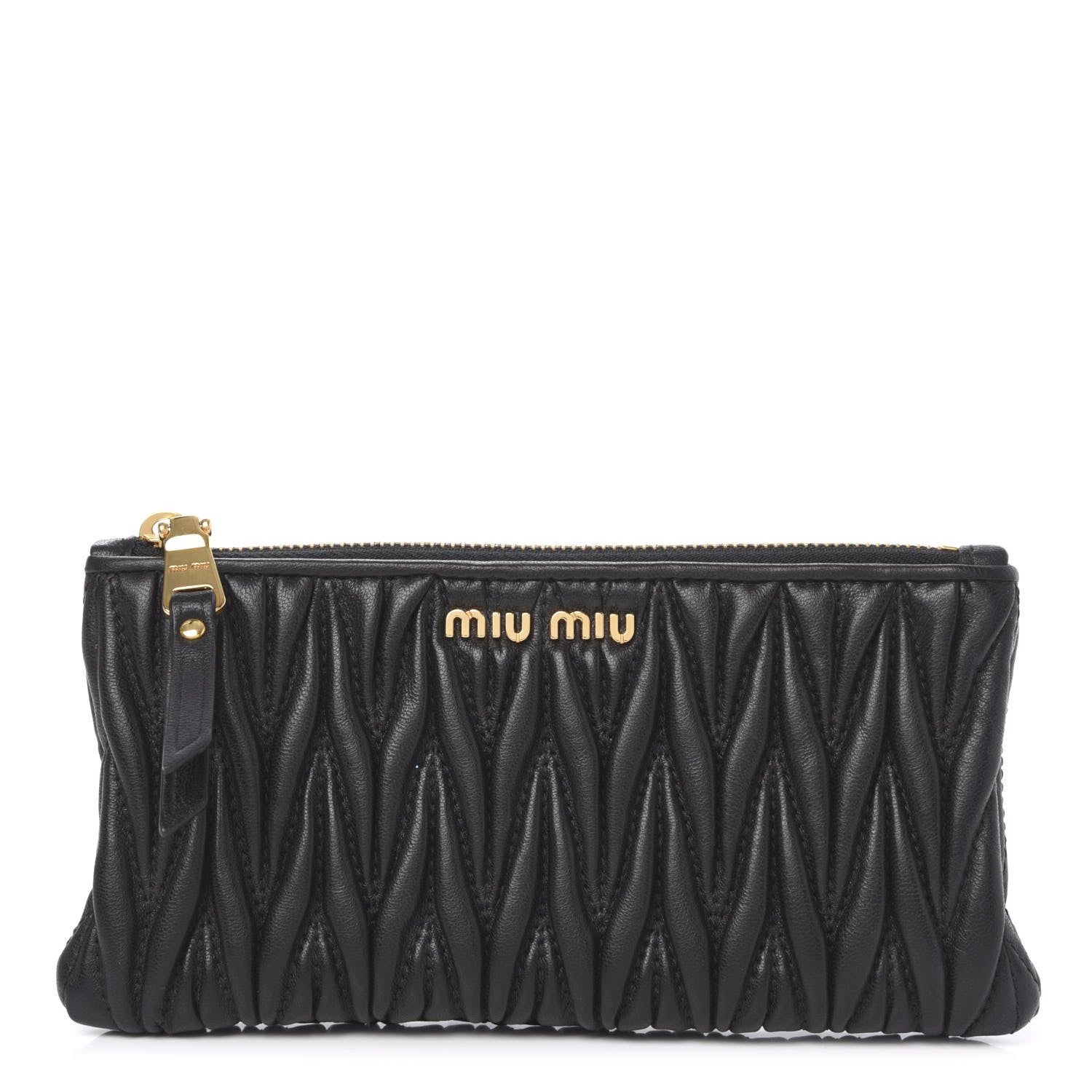 Miu Miu Nappa Matelasse Pouch Black 1 of 9