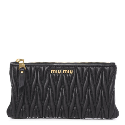 Miu Miu Nappa Matelasse Pouch Black 1 of 9
