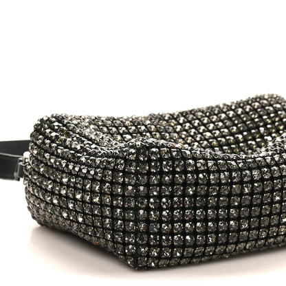 Alexander Wang Mesh Crystal Rhinestone Medium Heiress Pouch Black Silver 8 of 10