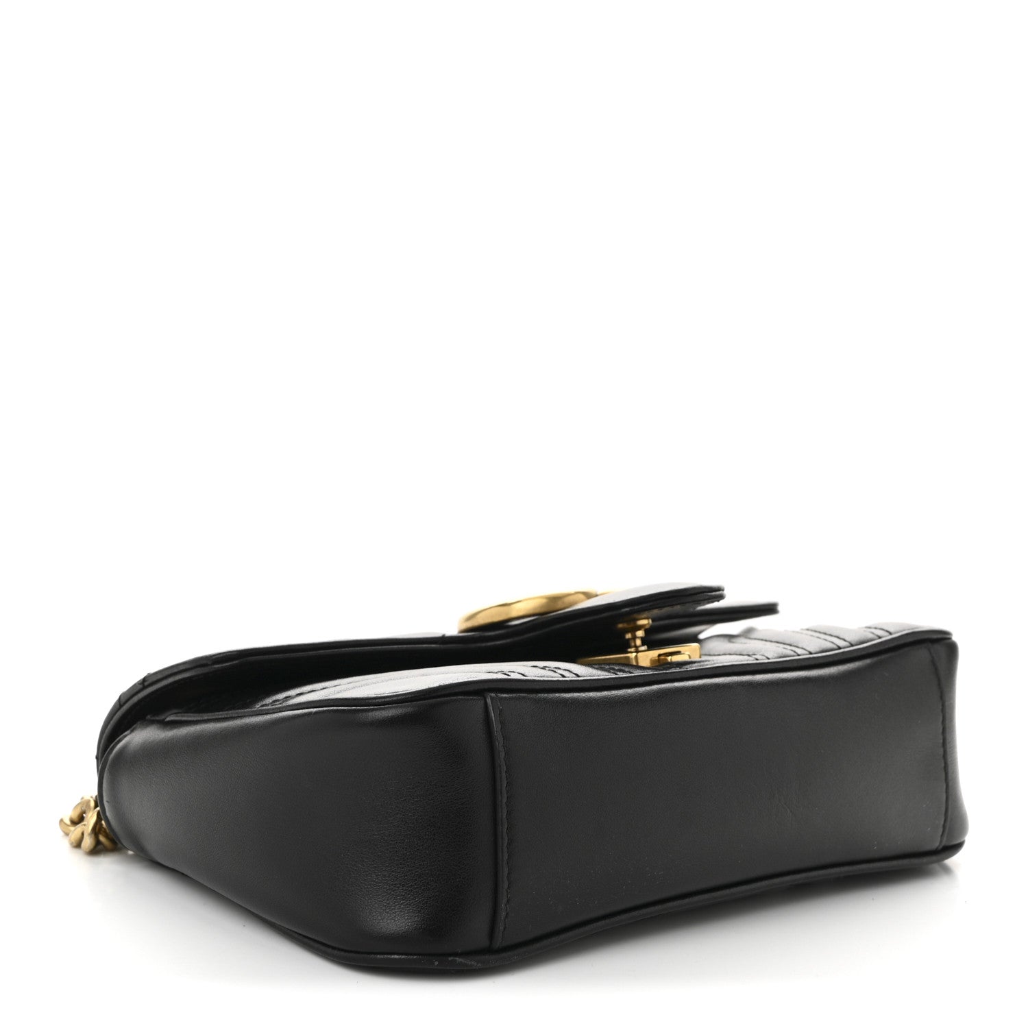 Gucci Calfskin Matelasse Small GG Marmont Shoulder Bag Black 4 of 11