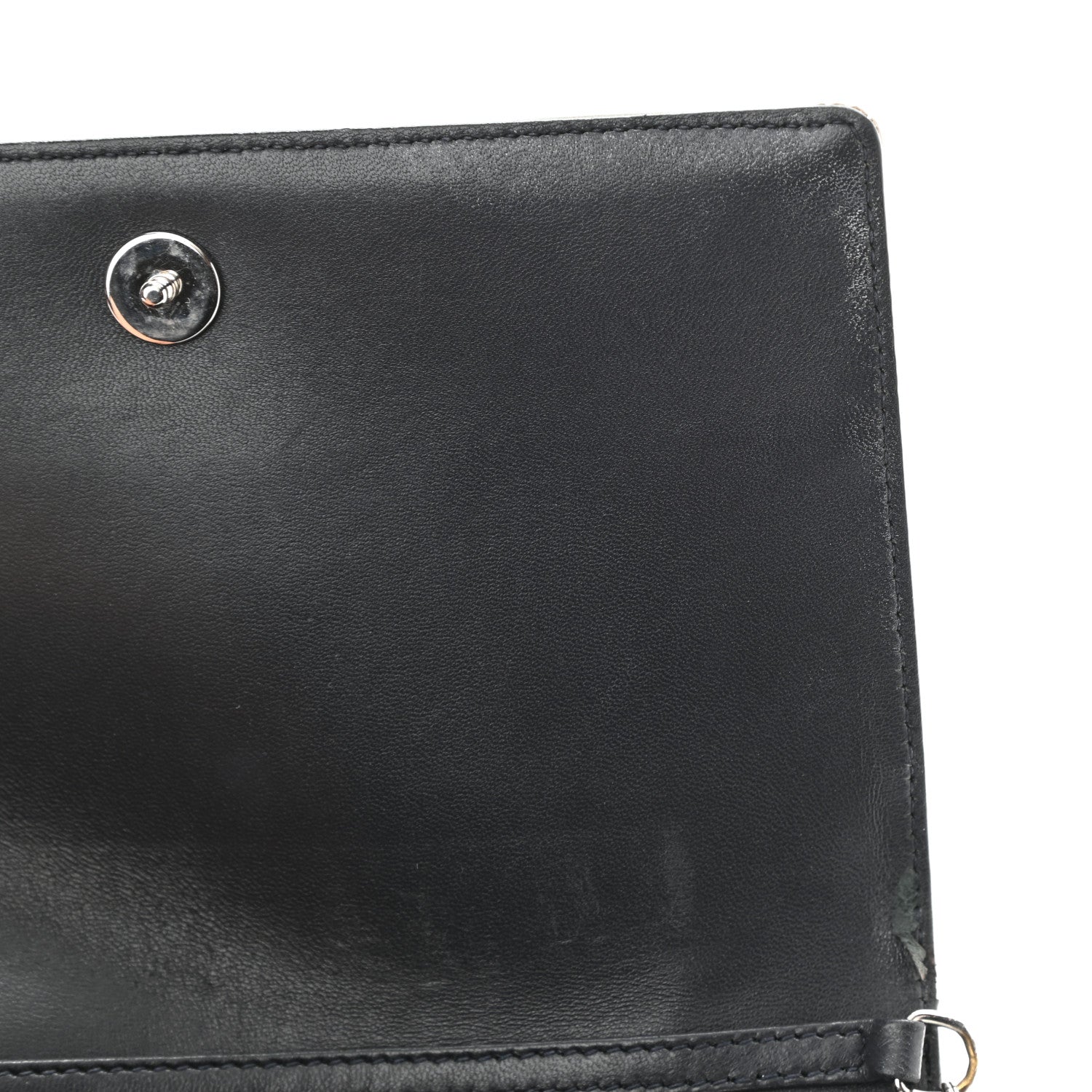 Christian Dior Metallic Patent Micro-Cannage Diorama Wallet on Chain Pouch Silver 8 of 8