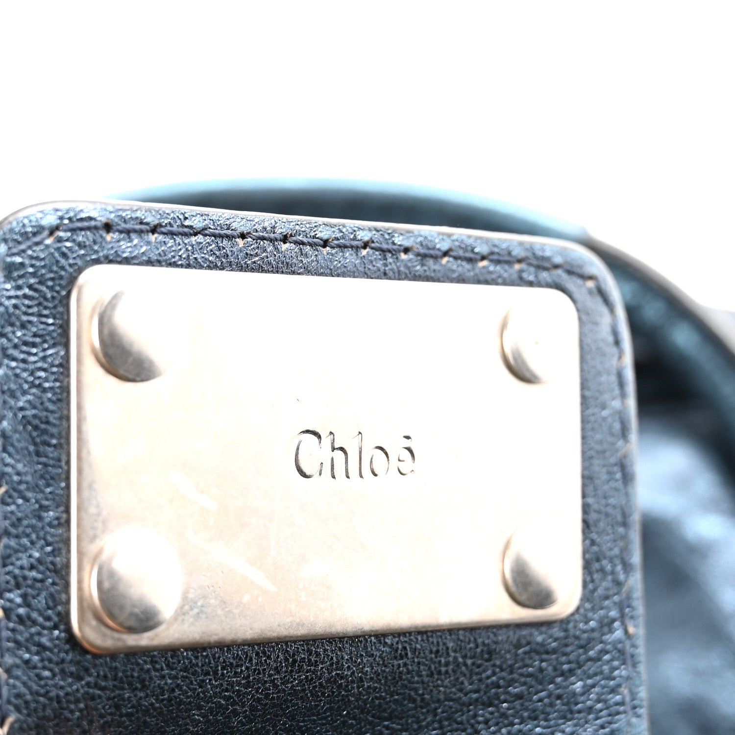 Chloe Metallic Calfskin Large Paddington Tote Blue 1791281