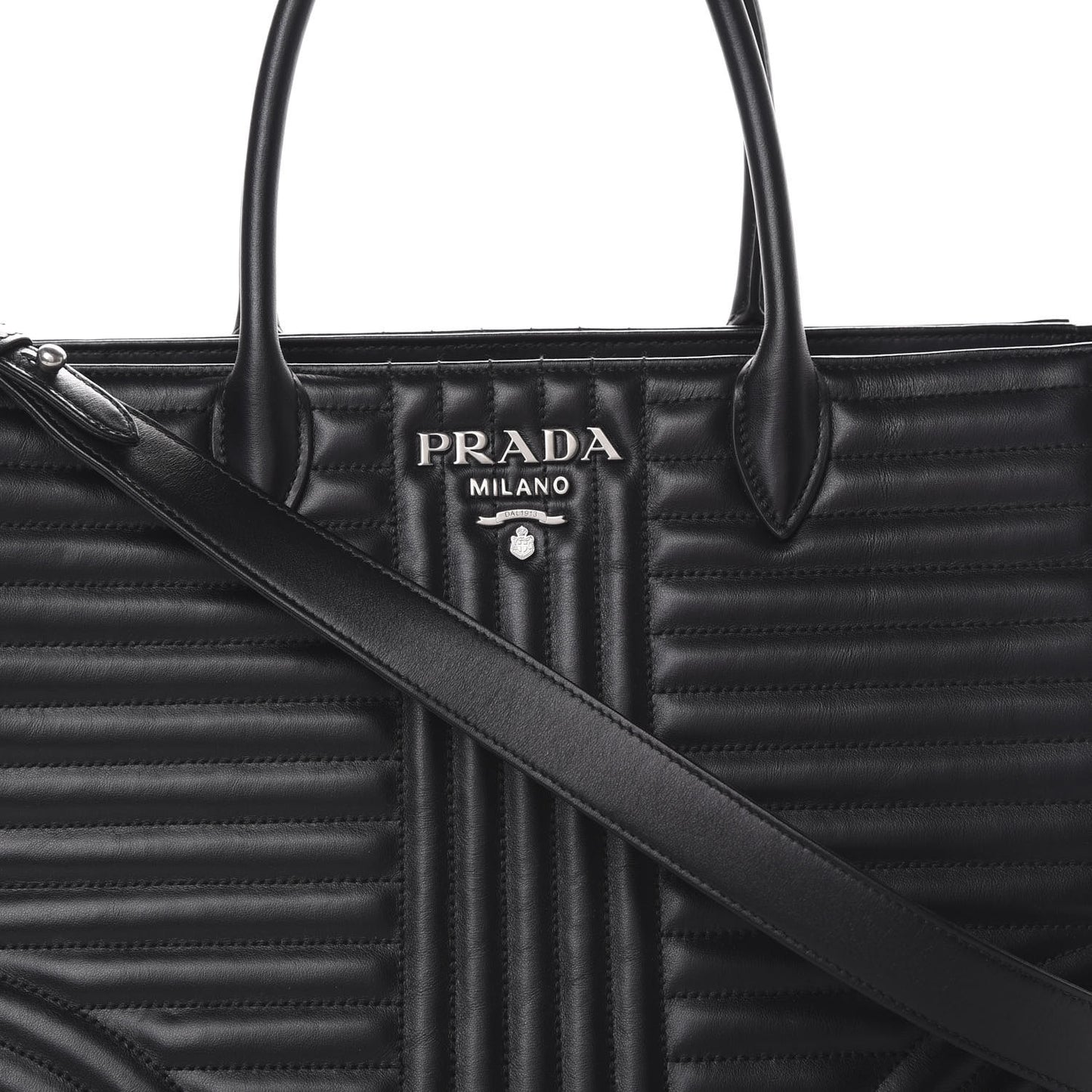 Soft Calfskin Impunture Diagramme Tote Black