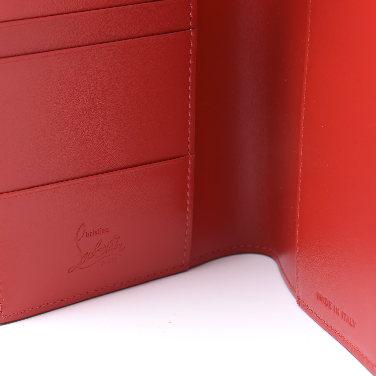 Christian Louboutin CHRSTIAN LOUBOUTIN Grained Calfskin Crazy Love Loubipass Passport Holder Latte 8 of 9