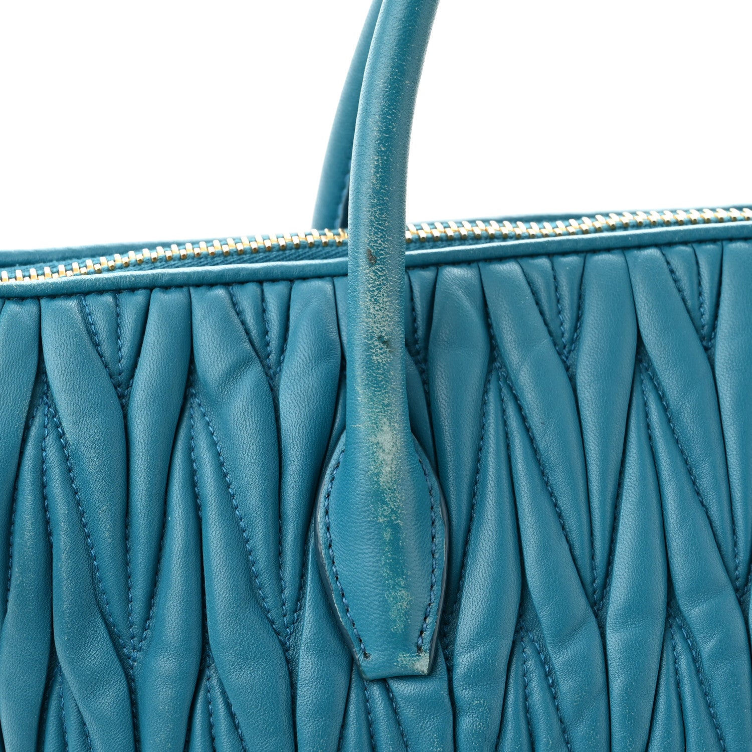 Miu Miu Nappa Matelasse Top Handle Bag Turchese 14 of 18
