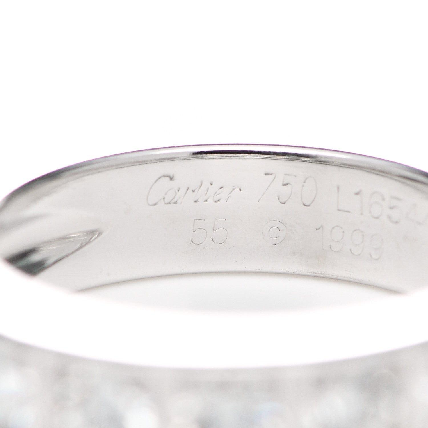 Cartier 18K White Gold Diamond Tectonic Band Ring 55 7.25 5 of 5