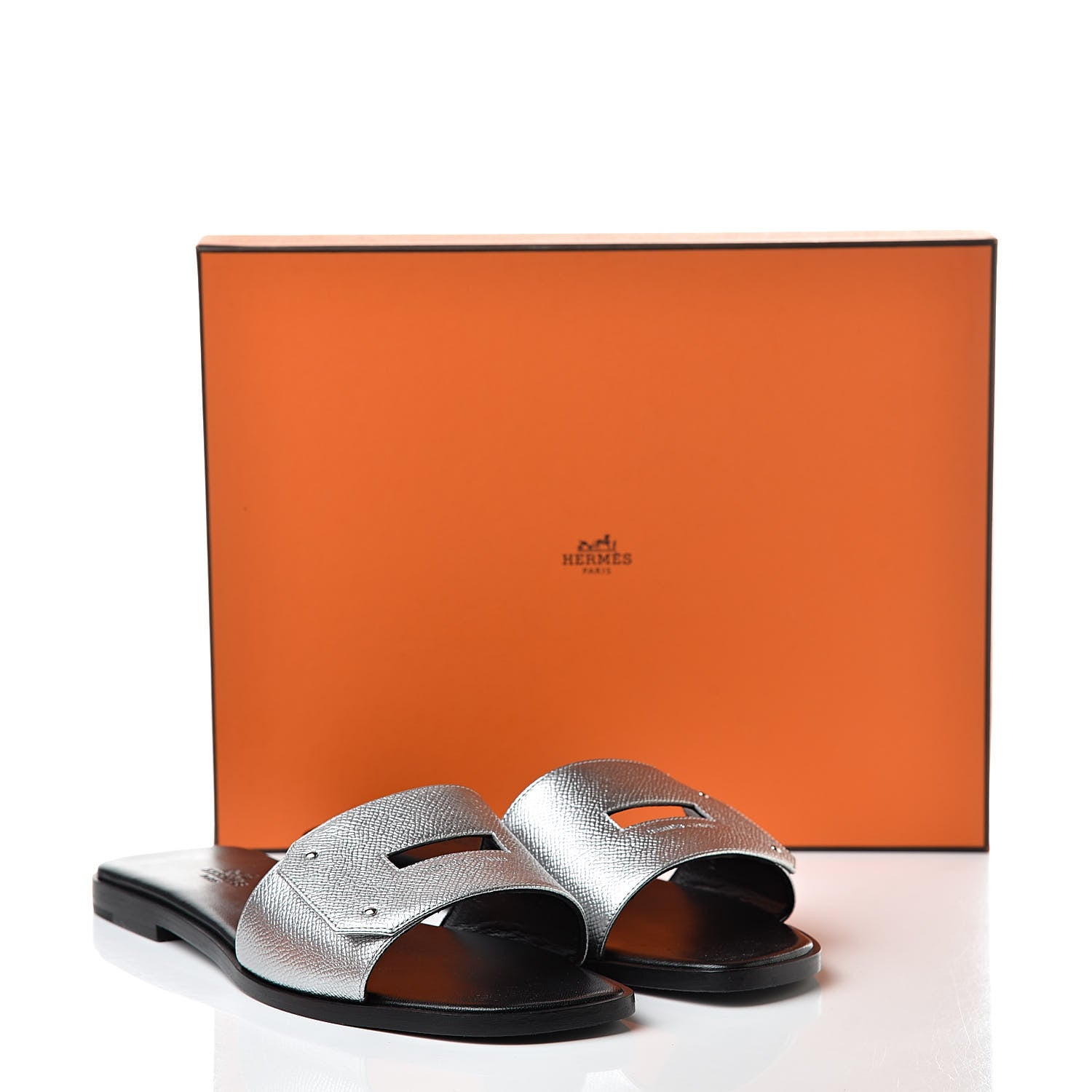 Hermes Epsom View Sandals 39 Argent 9 of 9