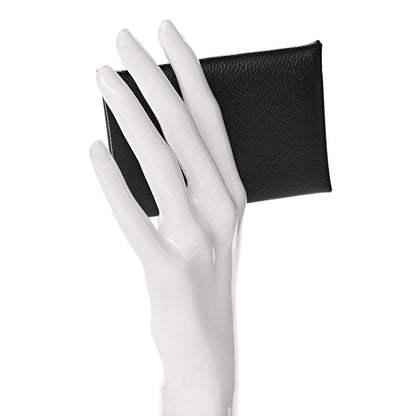 Hermes Epsom Calvi Card Case Black 2 of 9