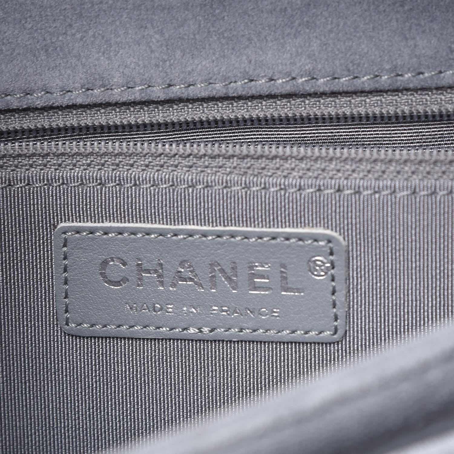 Chanel Suede Chocolate Bar Whipstitch Mademoiselle Flap Grey 6 of 9