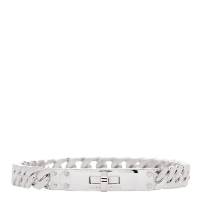Hermes Sterling Silver TPM Kelly Gourmette Bracelet ST 1 of 5